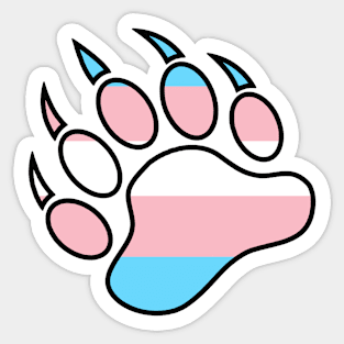 Trans Bear Paw - Outlined Sticker